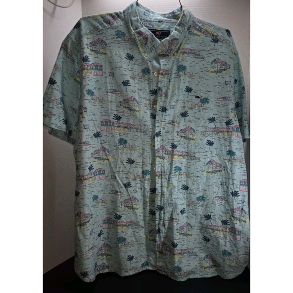 Vineyard Vines Shirt Fish Print Button Down‎ XL
